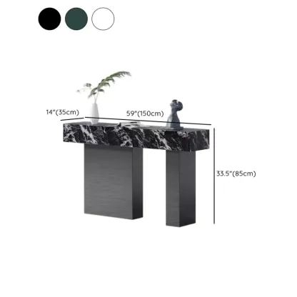 Luxury Stone Top Console Table With Stainless Steel Base Image - 9