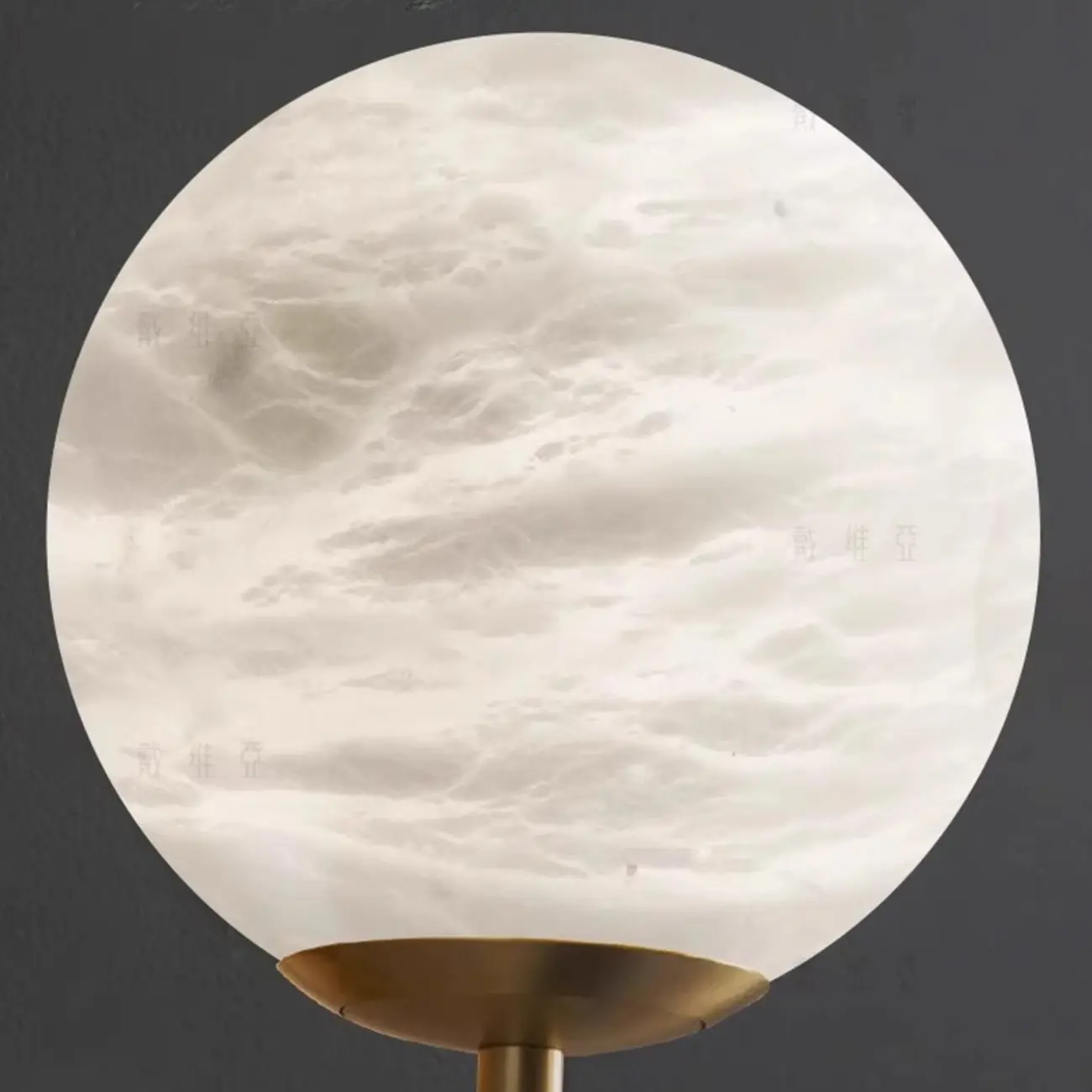 Minimalist Luxury Alabaster Gold Metal Globe Pendant Light Image - 7 | homeyfad