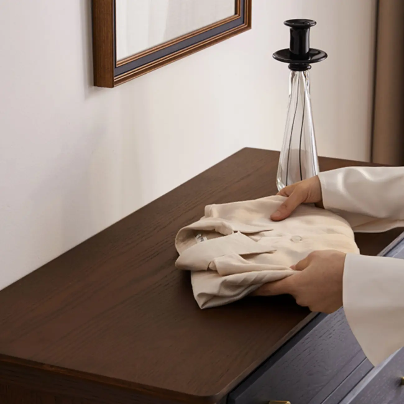 Elegant Black Traditional Wooden Lingerie Chest with Legs Image - 14 | homeyfad