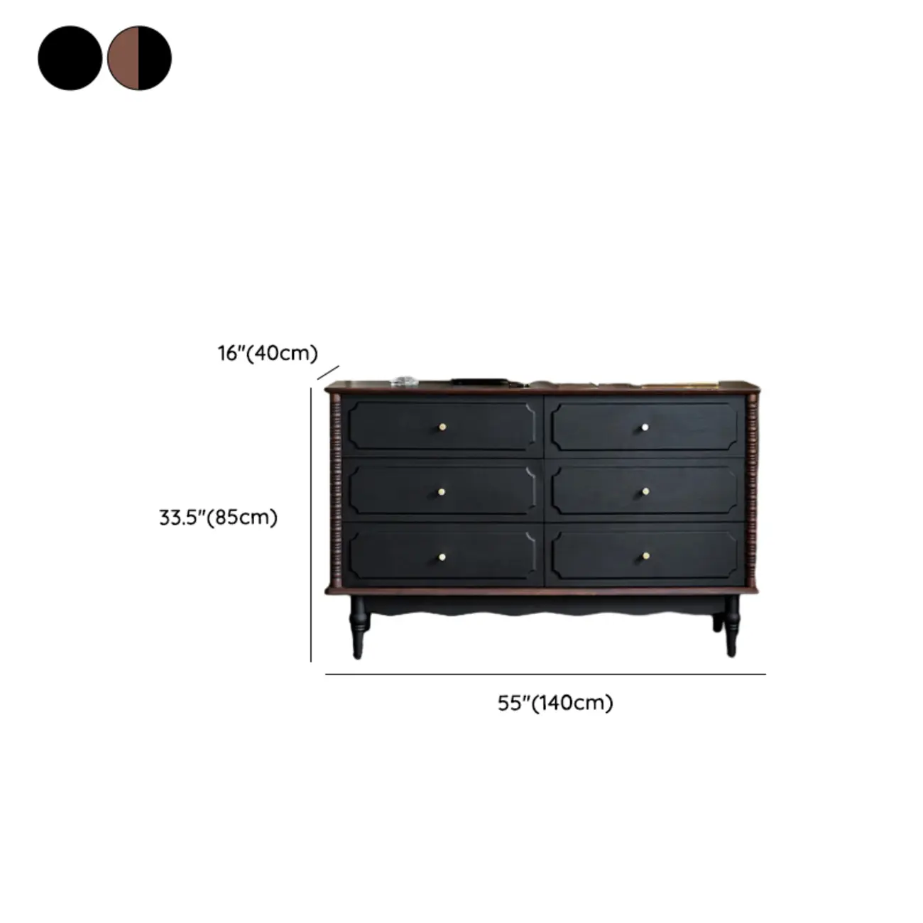 Elegant Black Traditional Wooden Lingerie Chest with Legs Image - 17 | homeyfad