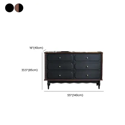 Elegant Black Traditional Wooden Lingerie Chest with Legs Image - 17