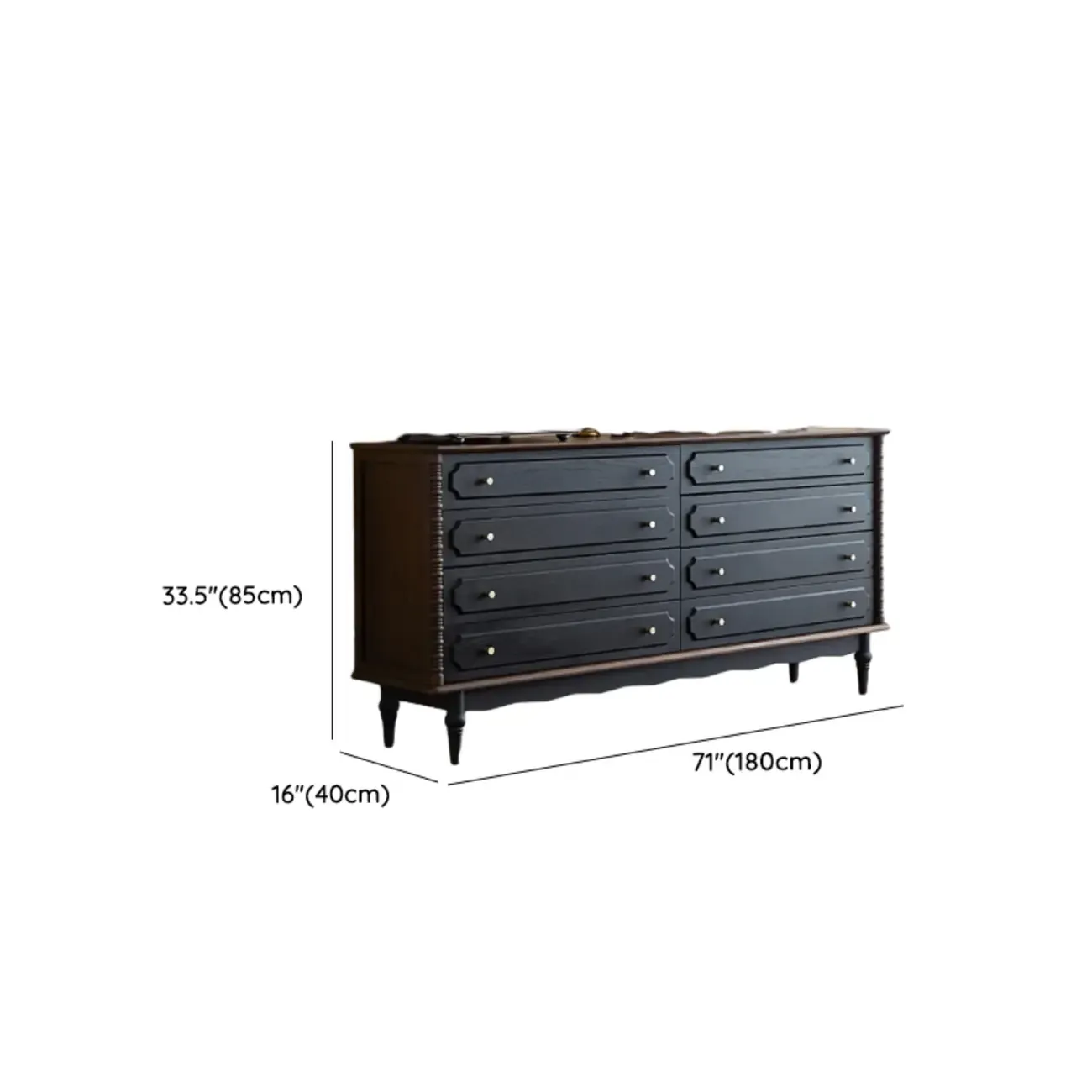 Elegant Black Traditional Wooden Lingerie Chest with Legs Image - 19