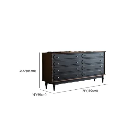 Elegant Black Traditional Wooden Lingerie Chest with Legs Image - 19