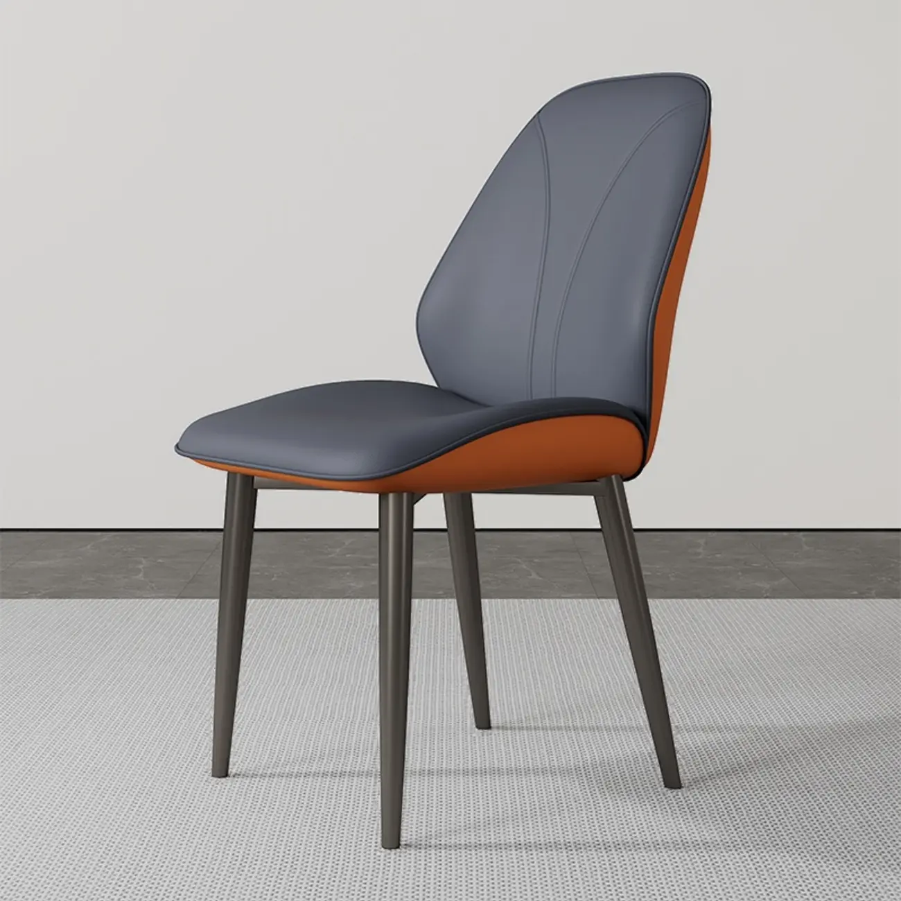 Modern Upholstered Faux Leather Armless Dining Chair Image - 7 | homeyfad