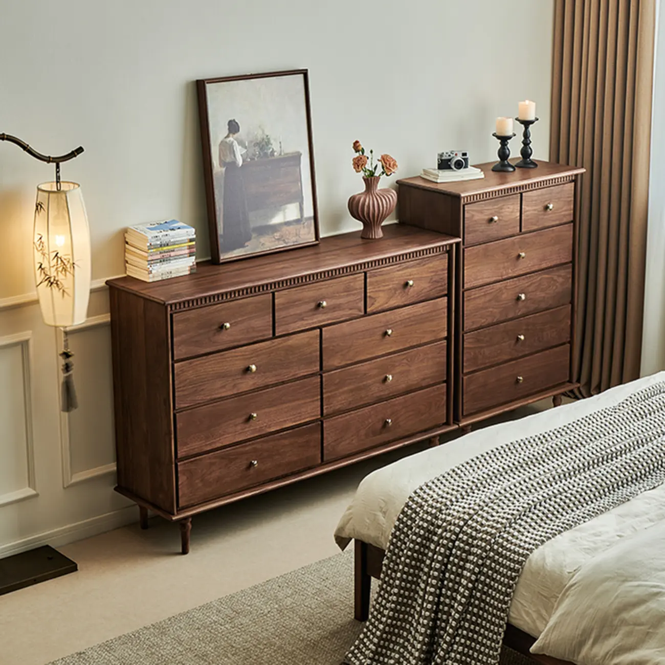 Modern Walnut Wood Modern Buffet Sideboard Storage Image - 1 | homeyfad