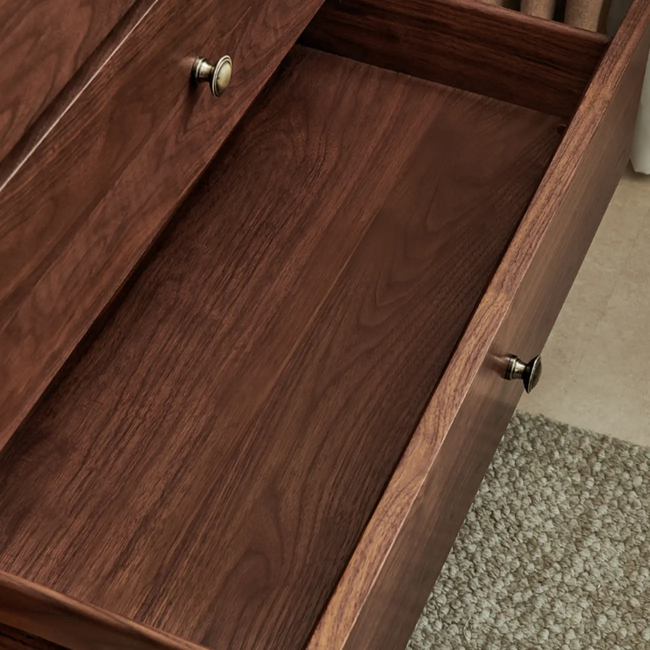 Modern Walnut Wood Modern Buffet Sideboard Storage Image - 9 | homeyfad