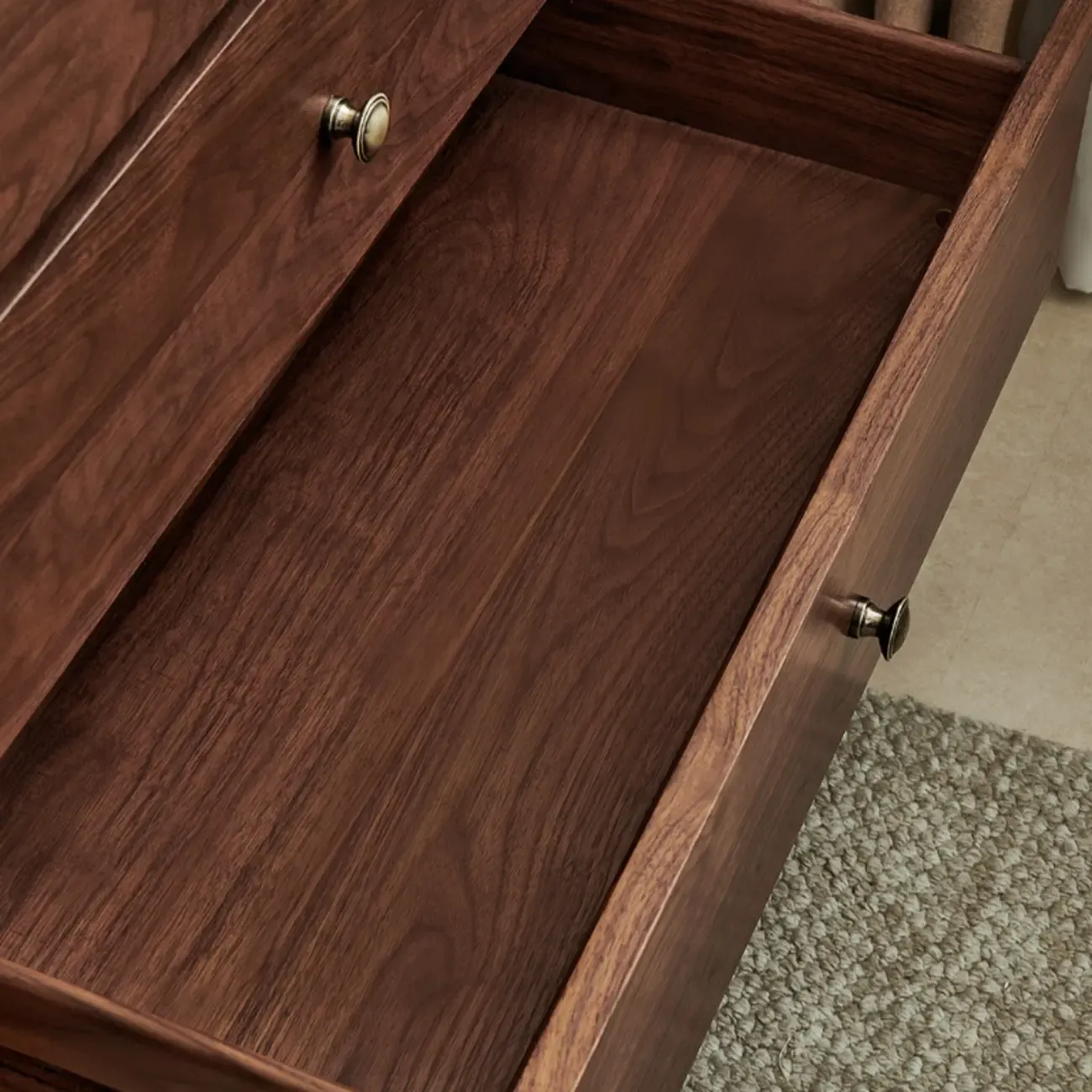 Modern Walnut Wood Modern Buffet Sideboard Storage Image - 9