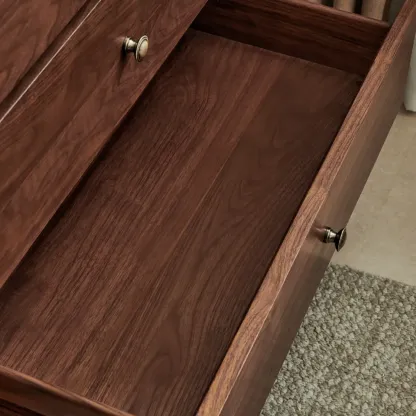 Modern Walnut Wood Modern Buffet Sideboard Storage Image - 9