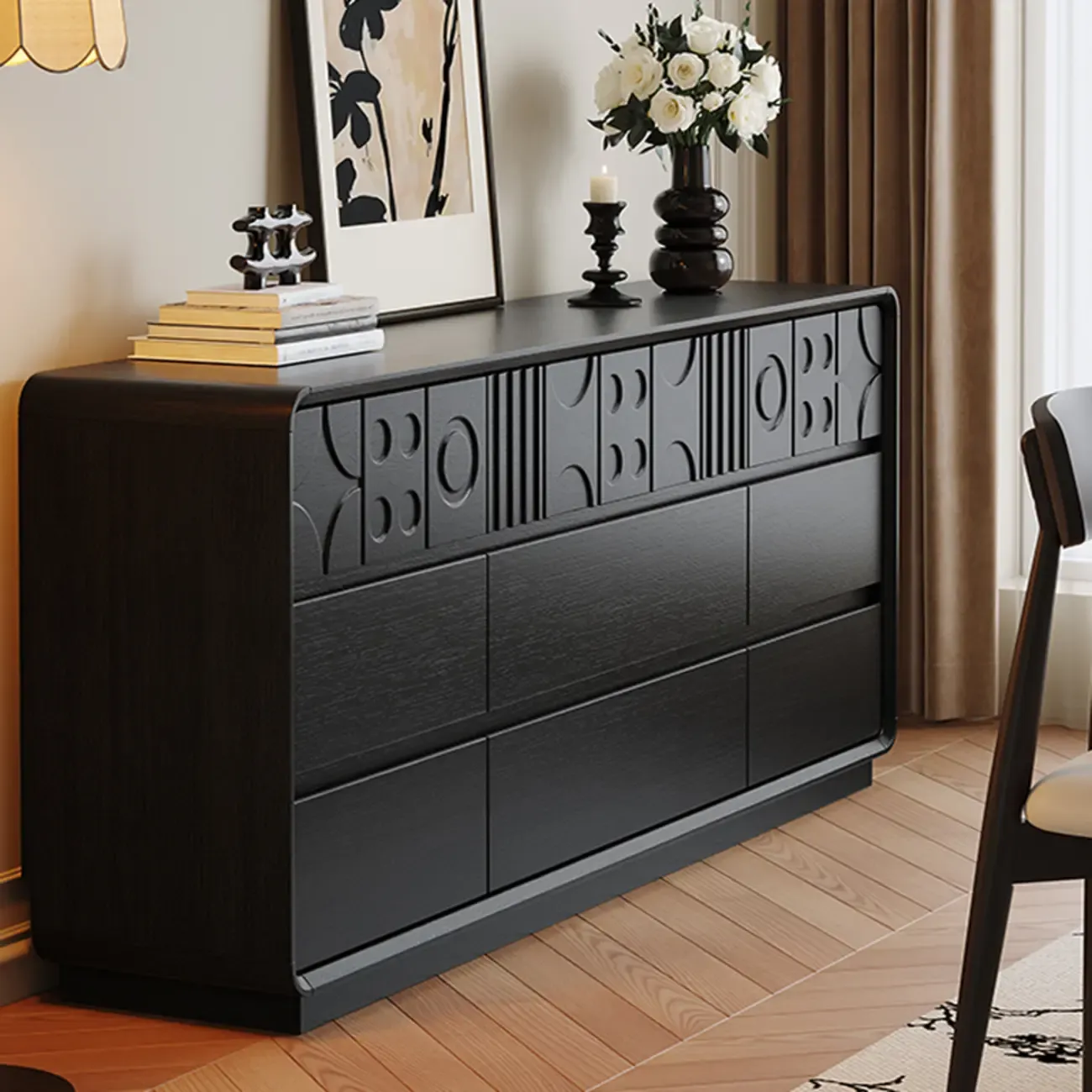 Modern Wood Buffet with Ample Storage Image - 4