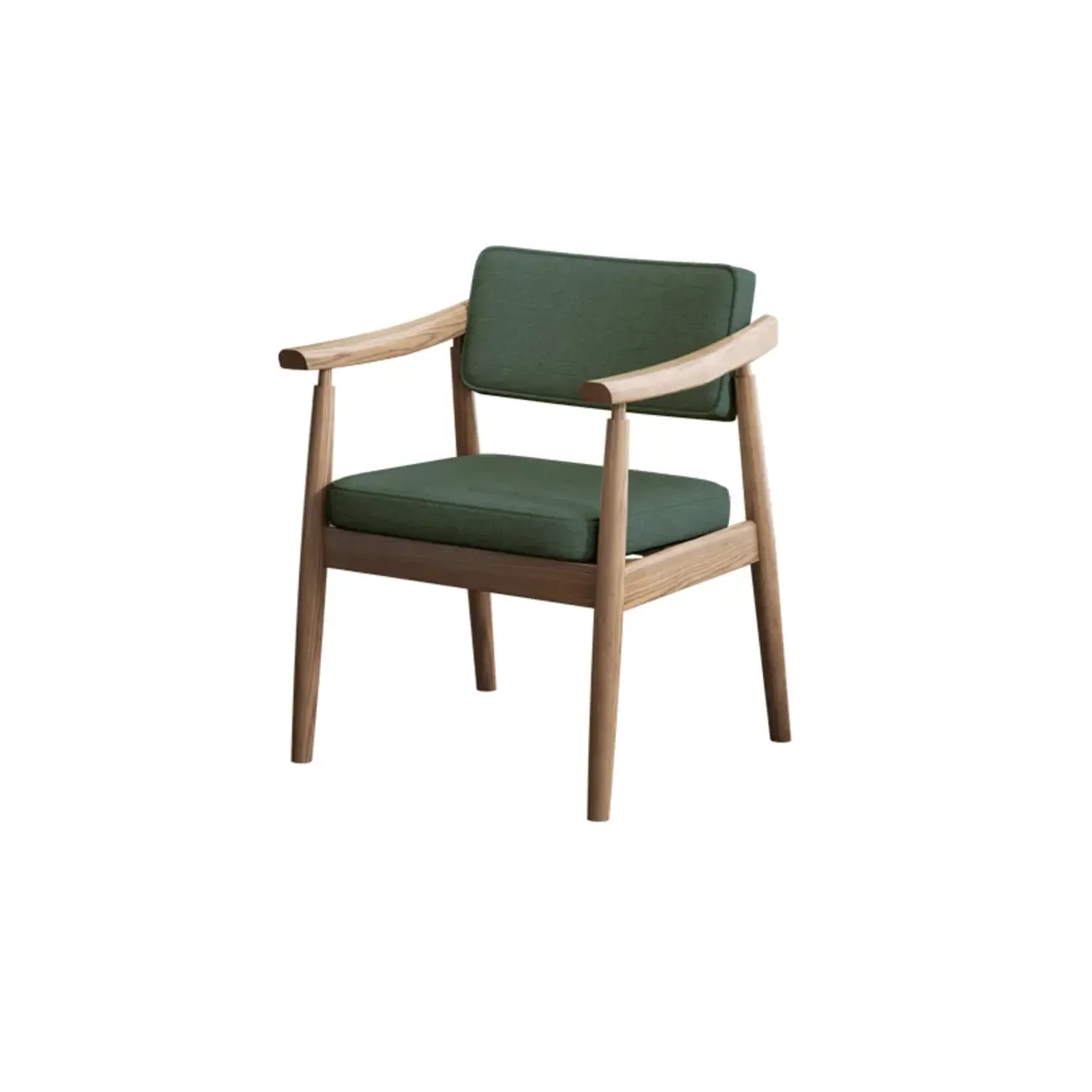 Scandinavian Modern Solid Wood Upholstered Dining Chair Image - 9