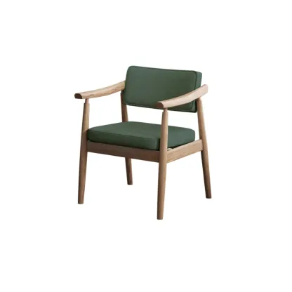 Scandinavian Modern Solid Wood Upholstered Dining Chair Image - 9