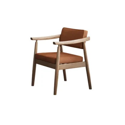 Scandinavian Modern Solid Wood Upholstered Dining Chair Image - 10