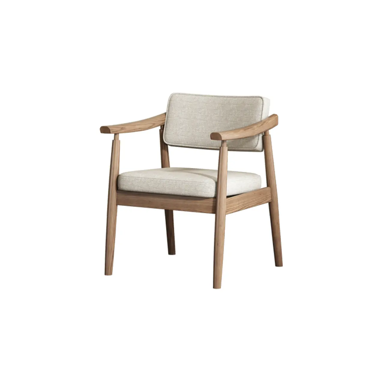 Scandinavian Modern Solid Wood Upholstered Dining Chair Image - 11 | homeyfad