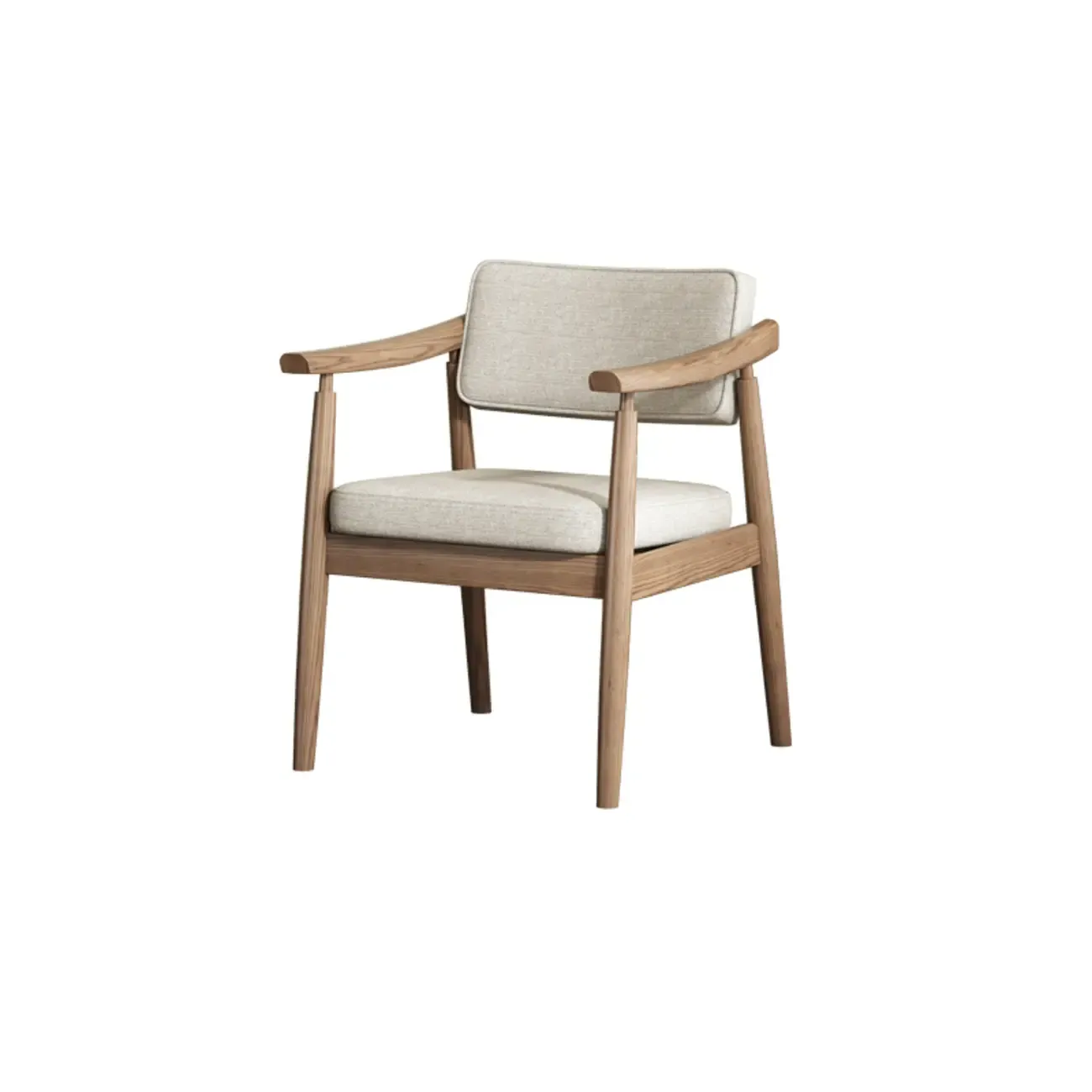 Scandinavian Modern Solid Wood Upholstered Dining Chair Image - 11