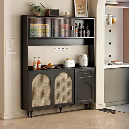 Modern Slab Wood Countertop Kitchen Sideboard Image - 7