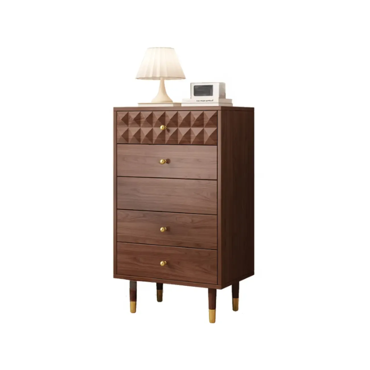 Contemporary Brown Wooden Freestanding Bachelor Chest Image - 4