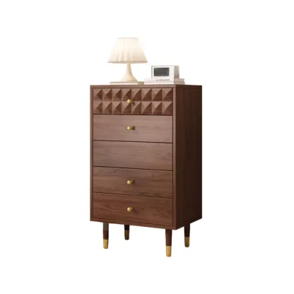 Contemporary Brown Wooden Freestanding Bachelor Chest Image - 4