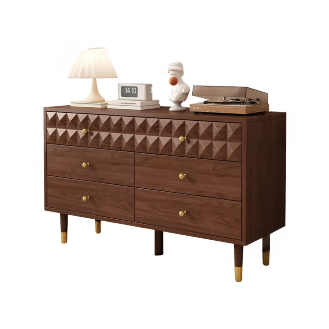 Contemporary Brown Wooden Freestanding Bachelor Chest Image - 2