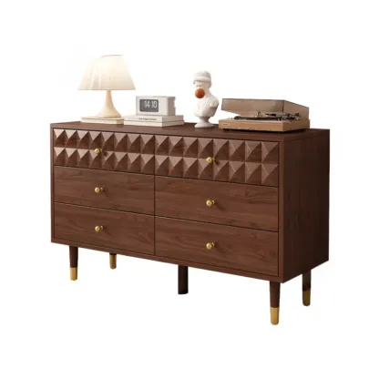 Contemporary Brown Wooden Freestanding Bachelor Chest Image - 2