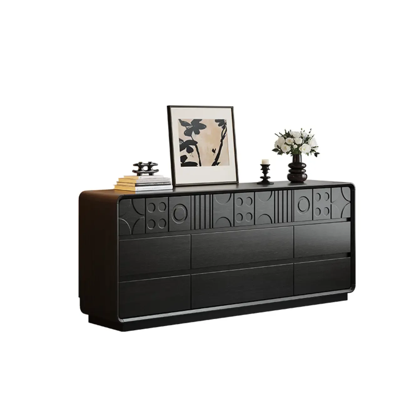 Simplistic Horizontal/Vertical Raw Wood Console Dresser/Semainier/Bachelor Chest with 6 Drawers/9 Drawers/8 Drawers Image - 2