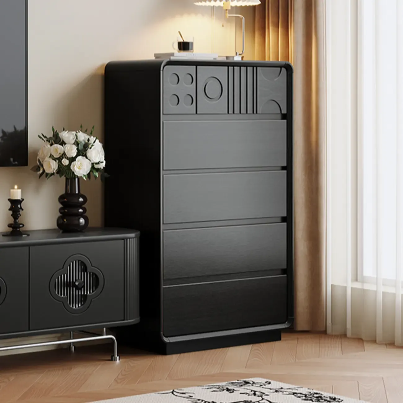 Simplistic Horizontal/Vertical Raw Wood Console Dresser/Semainier/Bachelor Chest with 6 Drawers/9 Drawers/8 Drawers Image - 4