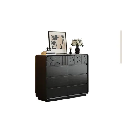 Simplistic Horizontal/Vertical Raw Wood Console Dresser/Semainier/Bachelor Chest with 6 Drawers/9 Drawers/8 Drawers Image - 8