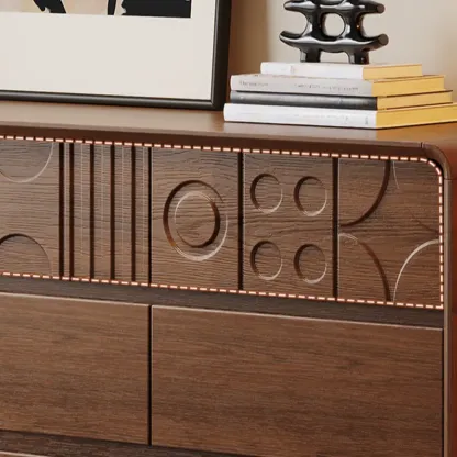 Simplistic Horizontal/Vertical Raw Wood Console Dresser/Semainier/Bachelor Chest with 6 Drawers/9 Drawers/8 Drawers Image - 9