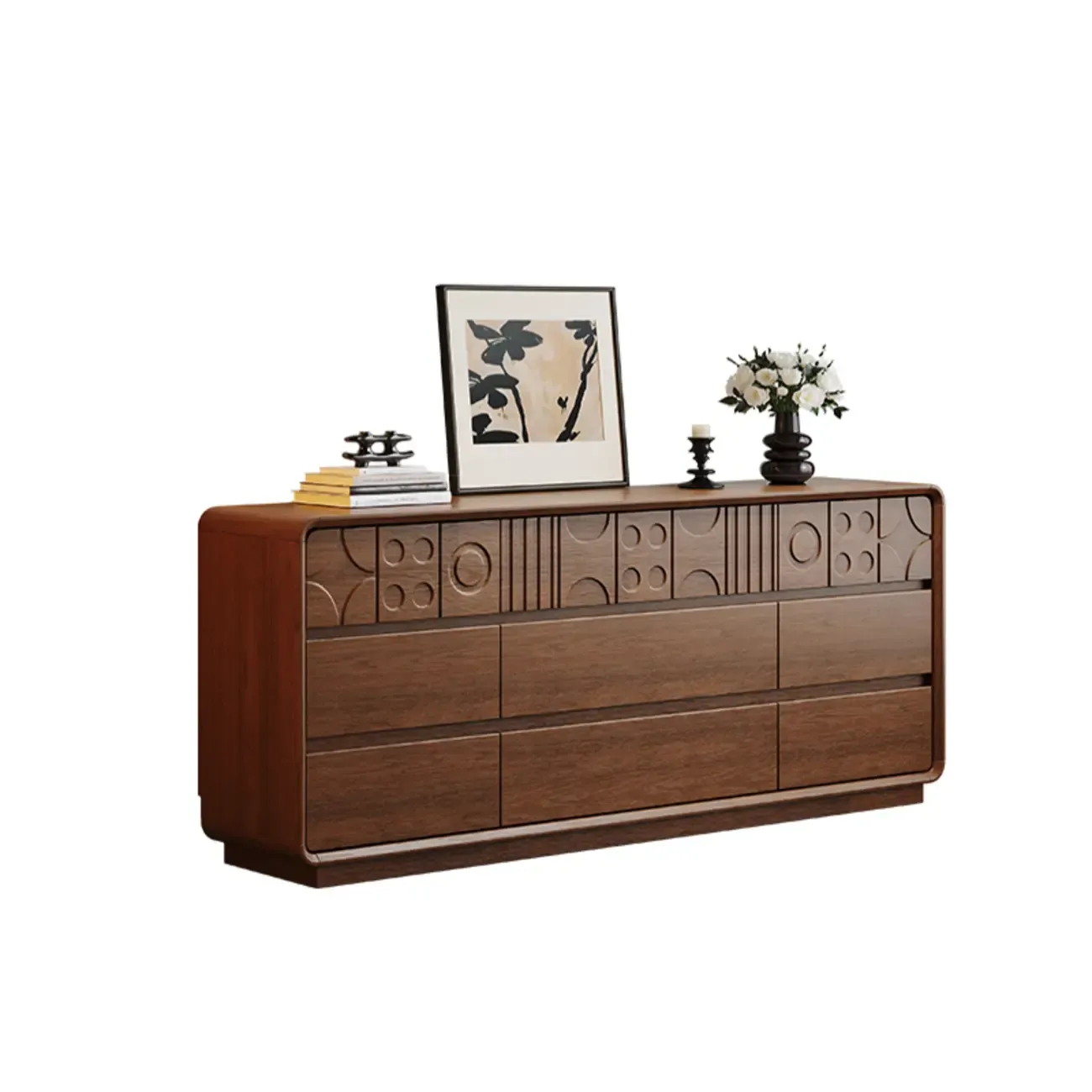 Simplistic Horizontal/Vertical Raw Wood Console Dresser/Semainier/Bachelor Chest with 6 Drawers/9 Drawers/8 Drawers Image - 14