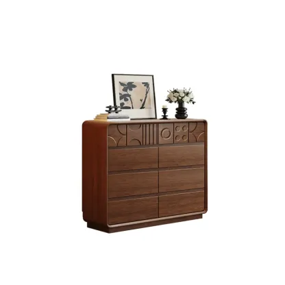 Simplistic Horizontal/Vertical Raw Wood Console Dresser/Semainier/Bachelor Chest with 6 Drawers/9 Drawers/8 Drawers Image - 16