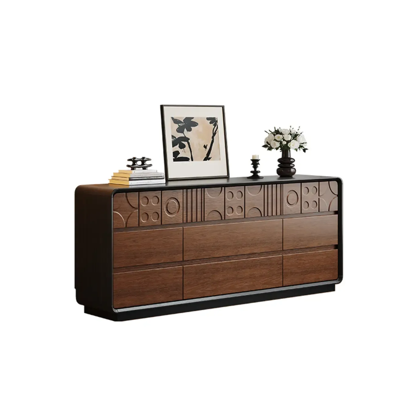 Simplistic Horizontal/Vertical Raw Wood Console Dresser/Semainier/Bachelor Chest with 6 Drawers/9 Drawers/8 Drawers Image - 20