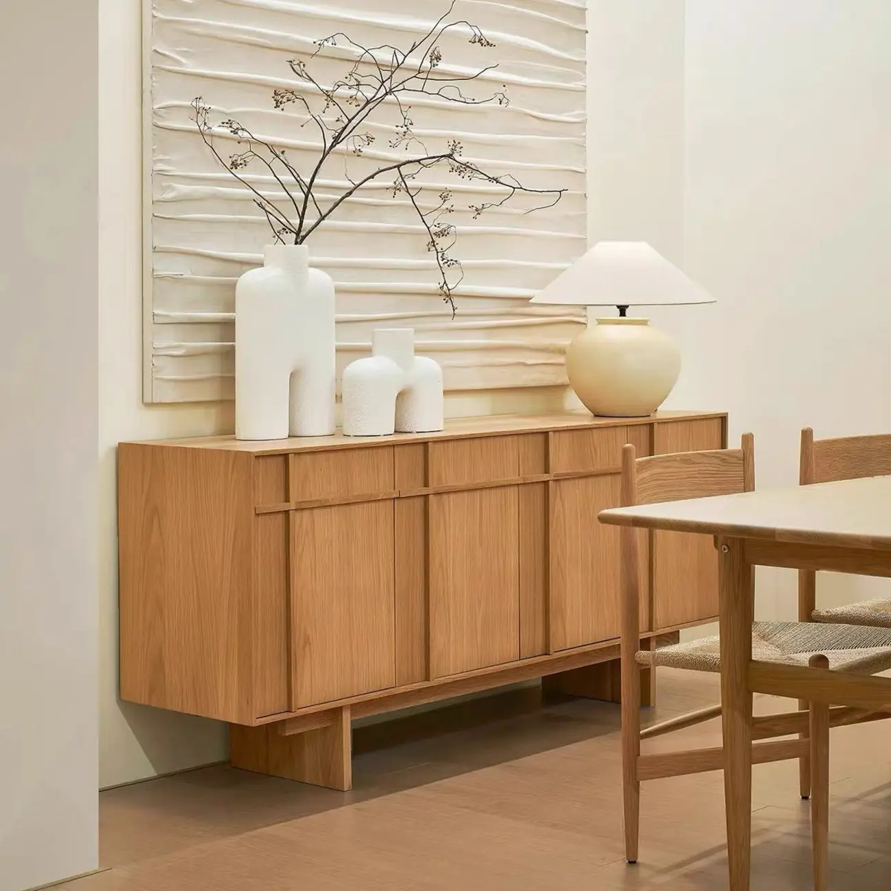 Mid Century Modern Wooden Combo Dresser with Storage Image - 5 | homeyfad