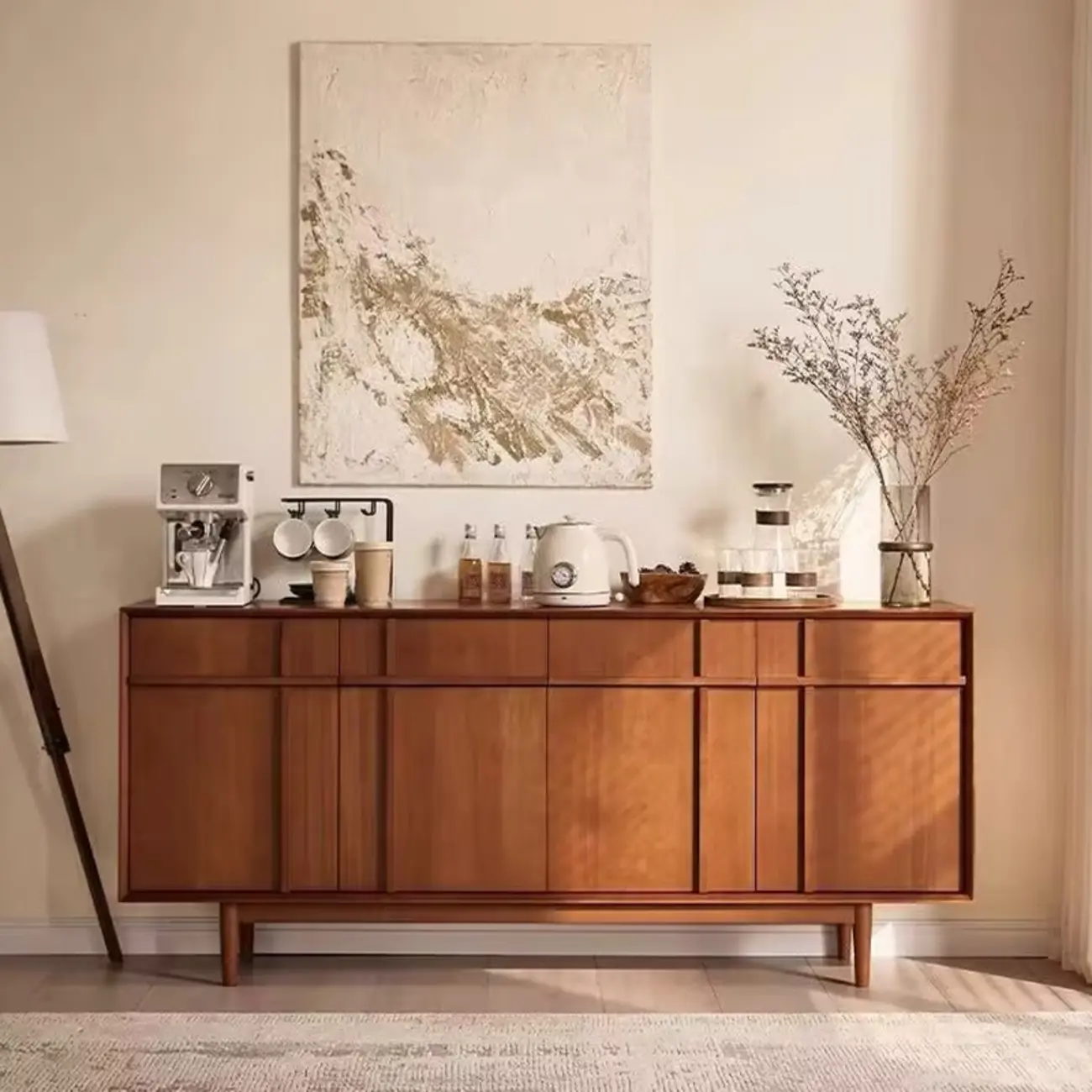 Mid Century Modern Wooden Combo Dresser with Storage Image - 1 | homeyfad