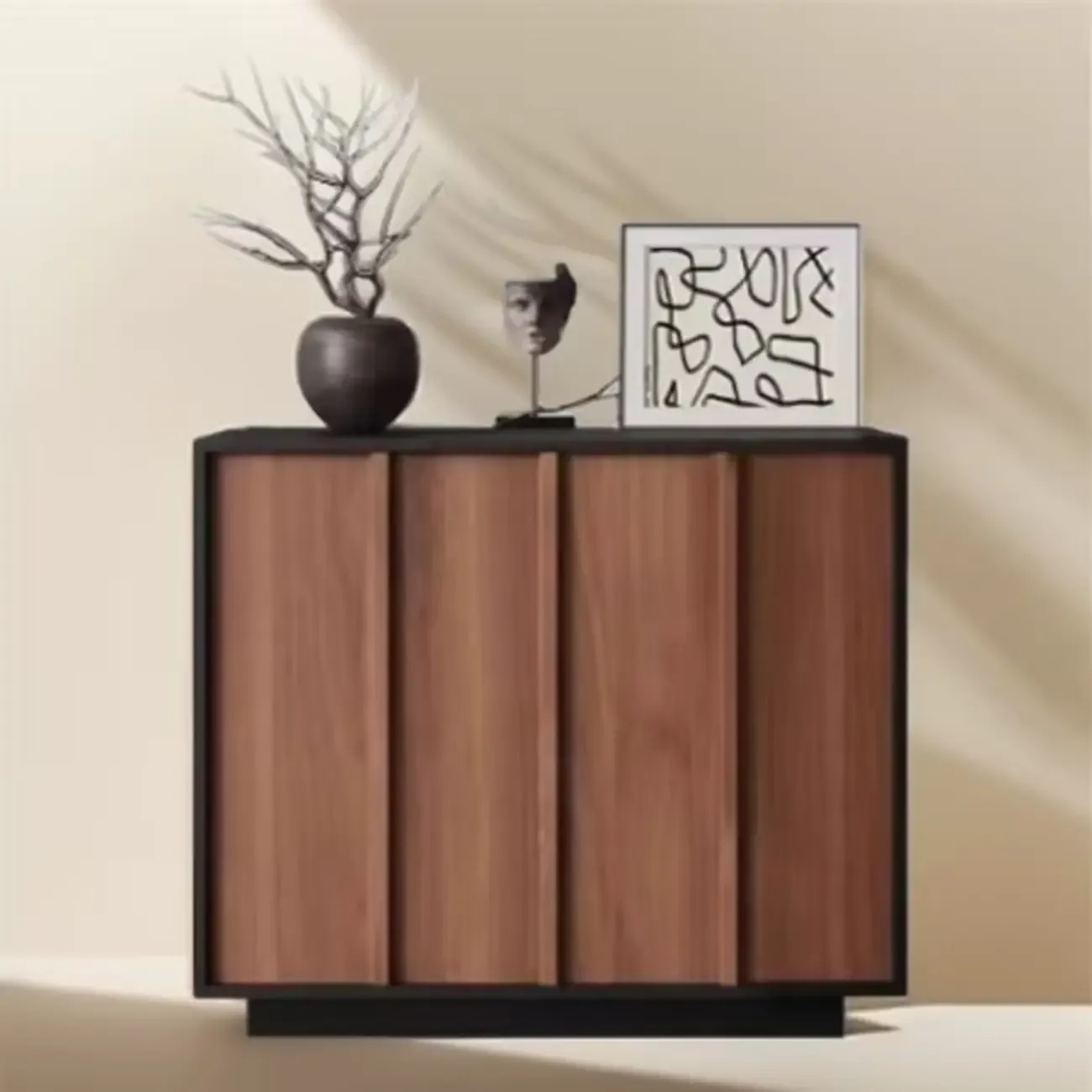 Modern Wood Buffet with Alterable Shelves Image - 1