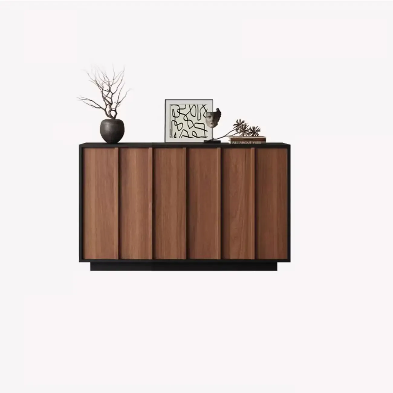 Modern Wood Buffet with Alterable Shelves Image - 3