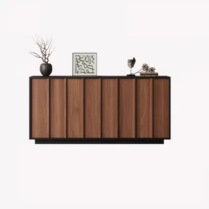 Modern Wood Buffet with Alterable Shelves Image - 5