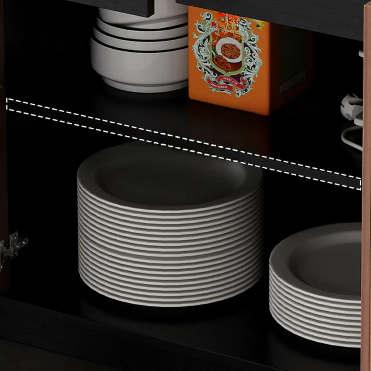 Modern Wood Buffet with Alterable Shelves Image - 6