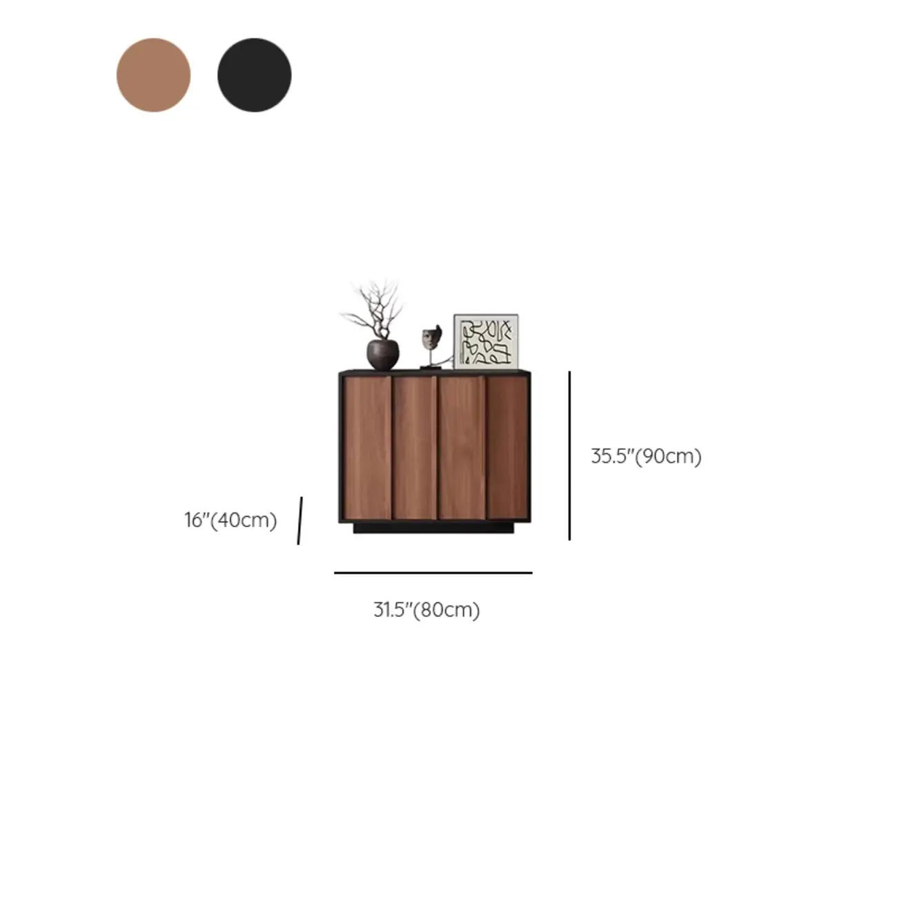 Modern Wood Buffet with Alterable Shelf and Drawers #size