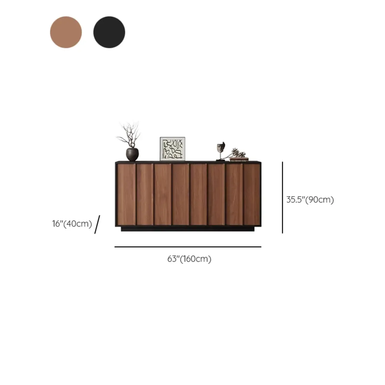 Modern Wood Buffet with Alterable Shelf and Drawers Image - 30