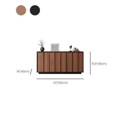 Modern Wood Buffet with Alterable Shelf and Drawers Image - 30