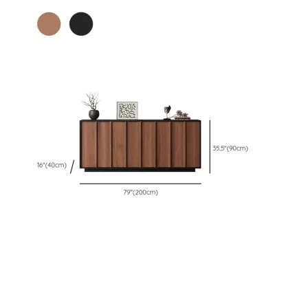 Modern Wood Buffet with Alterable Shelf and Drawers Image - 32