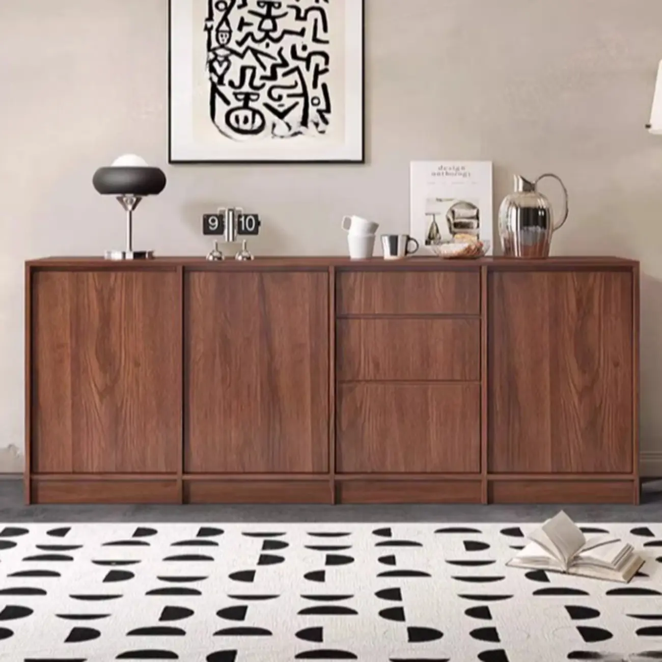 Modern Wood Buffet with Alterable Shelf and Doors Image - 1 | homeyfad