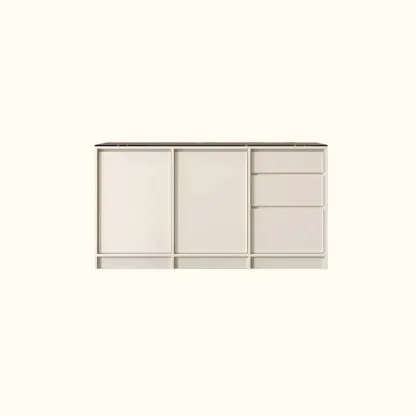 Modern Wood Buffet with Alterable Shelf and Doors Image - 5