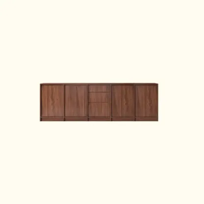 Modern Wood Buffet with Alterable Shelf and Doors Image - 13