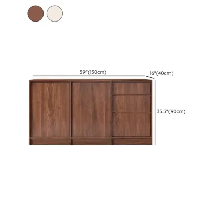 Modern Wood Buffet with Alterable Shelf and Doors Image - 16