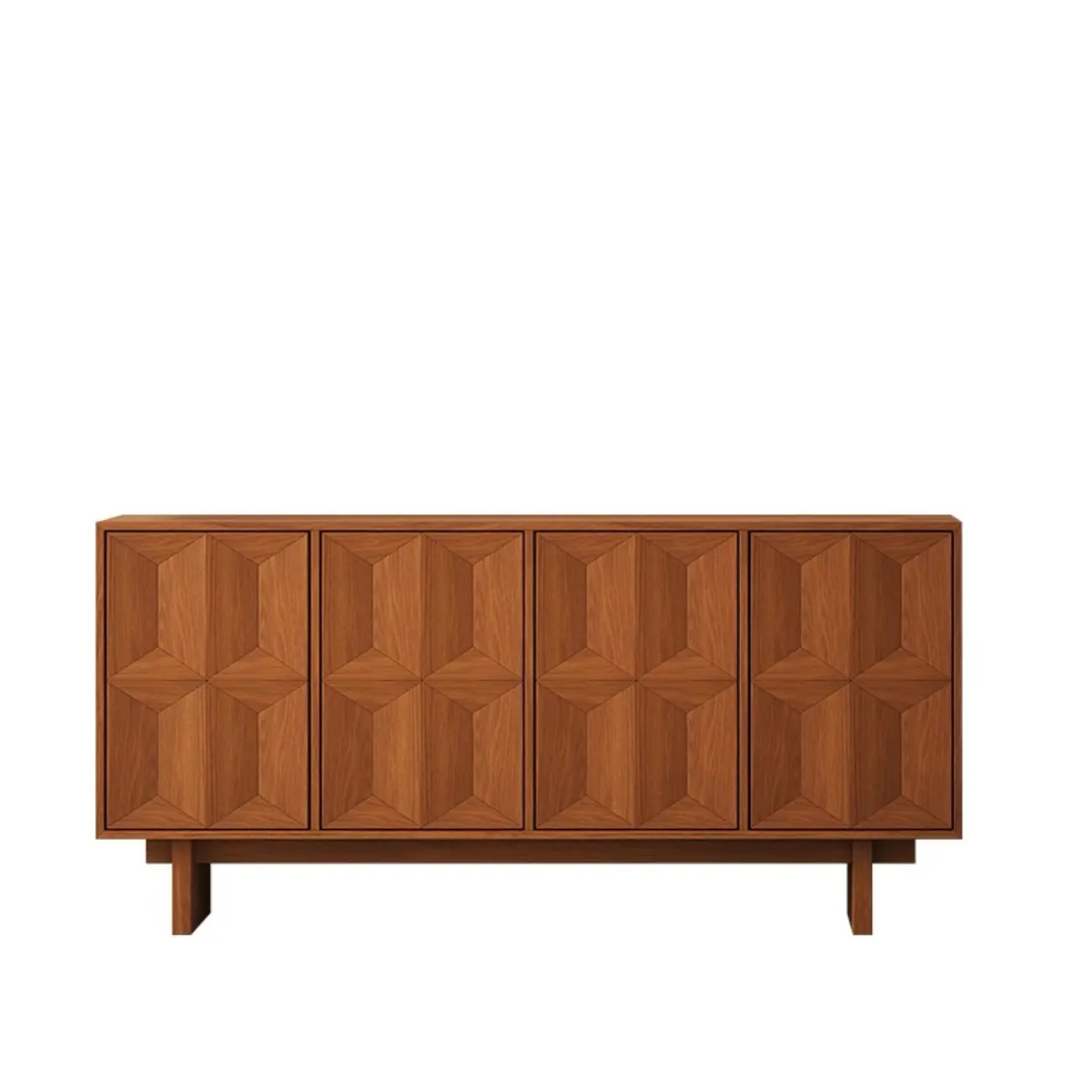 Mid-Century Modern Wood Storage Cabinet with 4 Doors Image - 8 | homeyfad