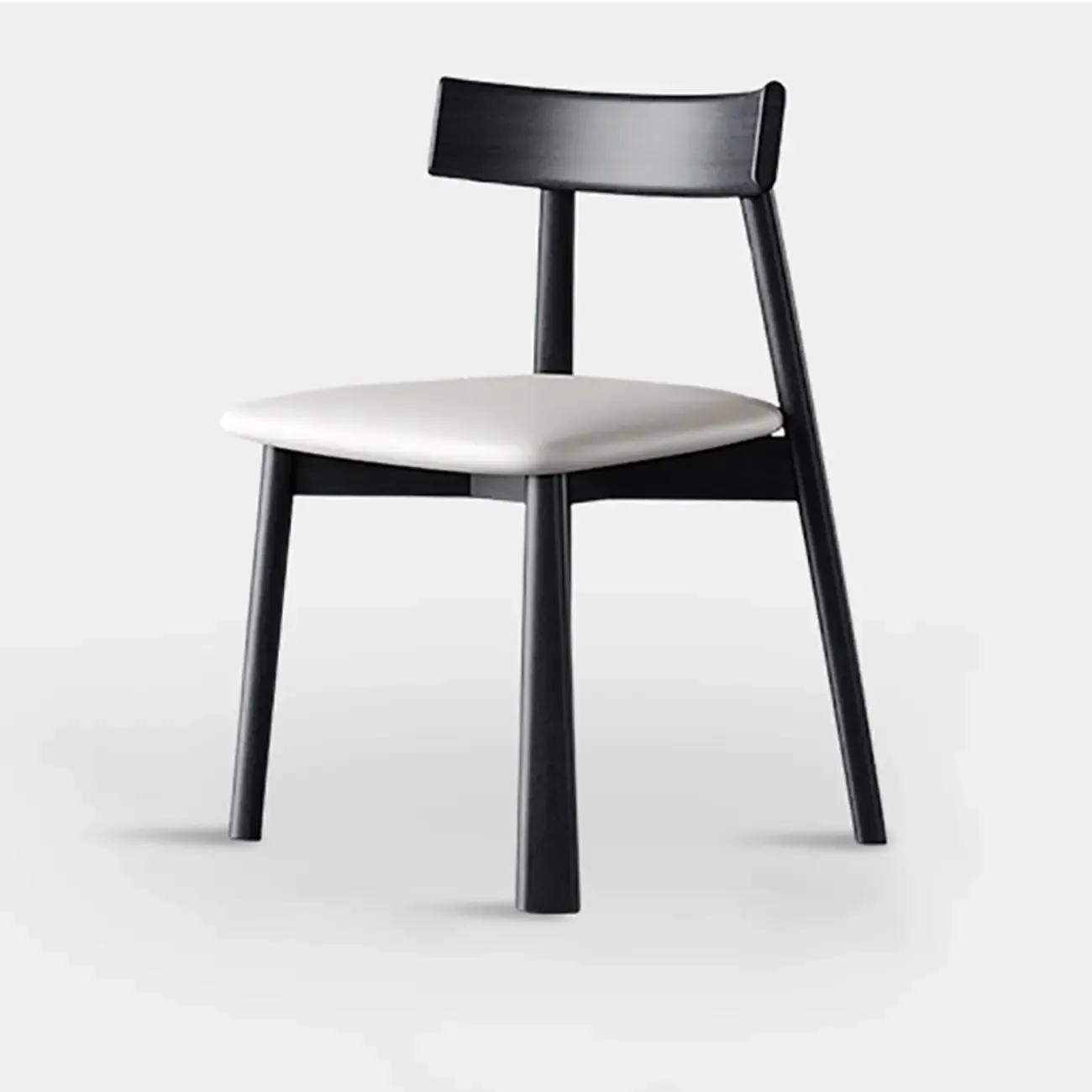 Modern Faux Leather Upholstered Low Back Dining Chair Image - 3