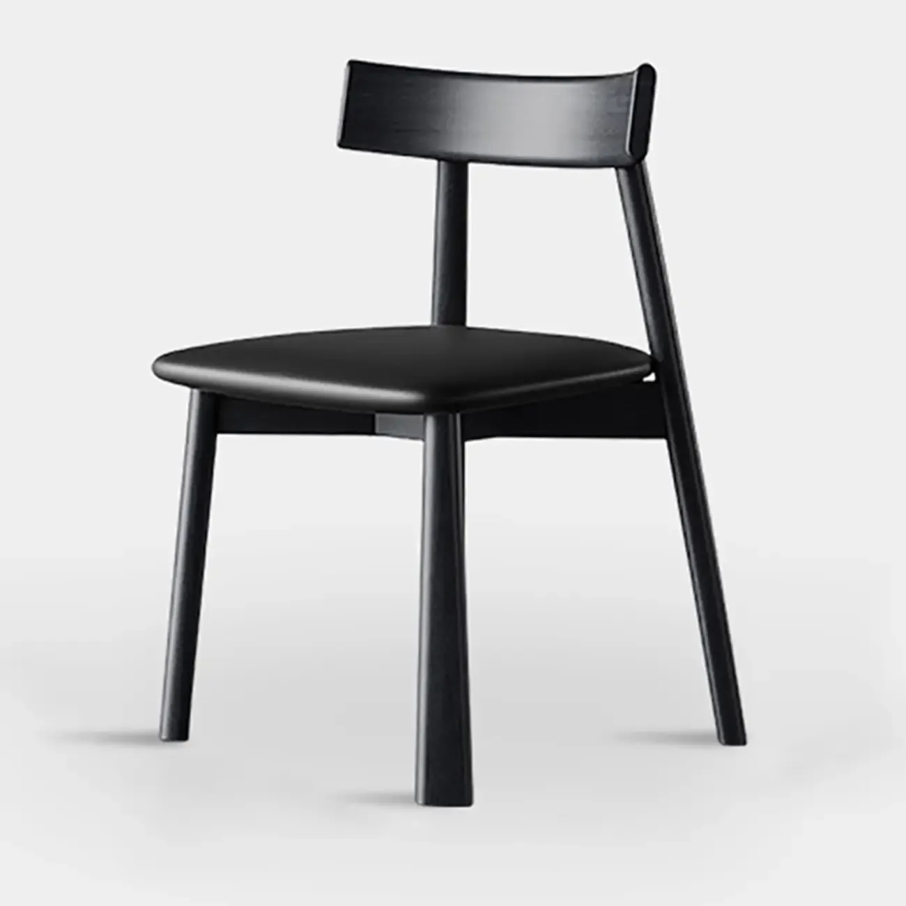 Modern Faux Leather Upholstered Low Back Dining Chair Image - 4