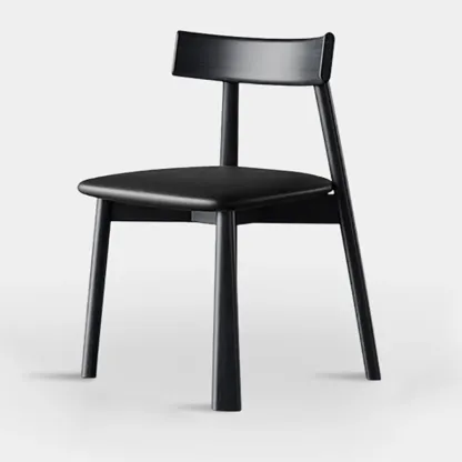 Modern Faux Leather Upholstered Low Back Dining Chair Image - 4