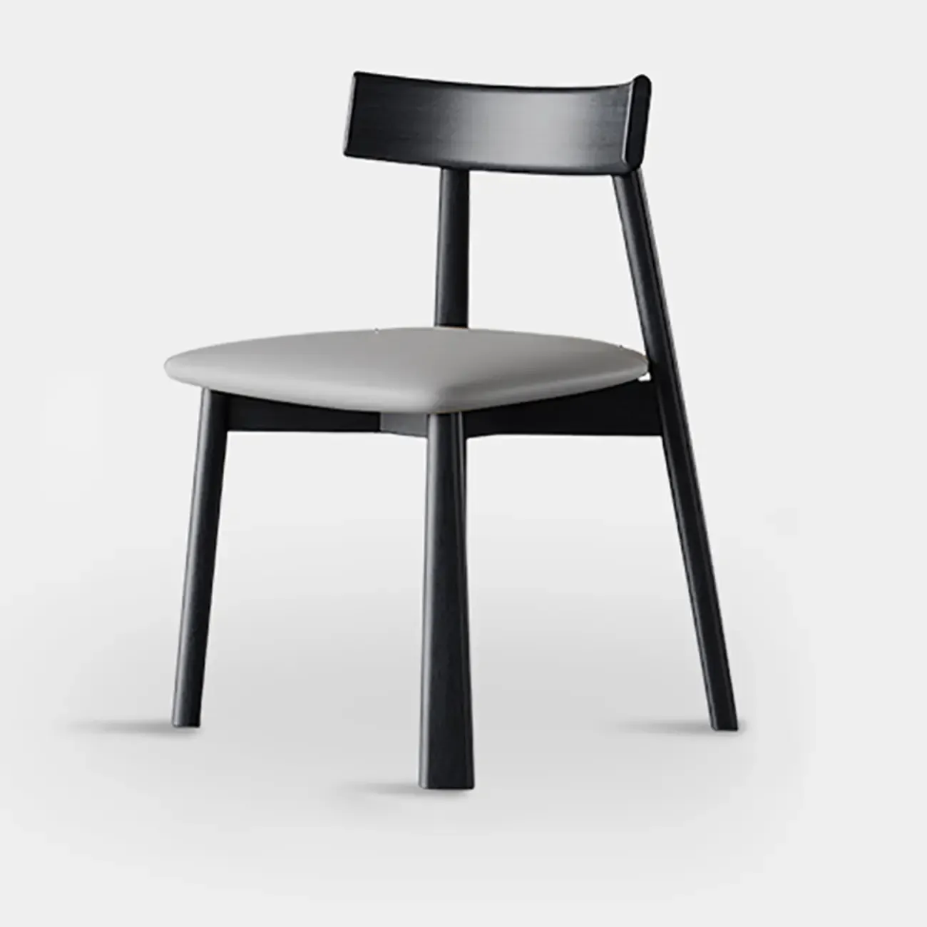 Modern Faux Leather Upholstered Low Back Dining Chair Image - 6