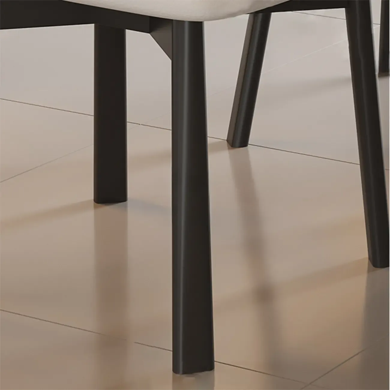 Modern Faux Leather Upholstered Low Back Dining Chair Image - 7